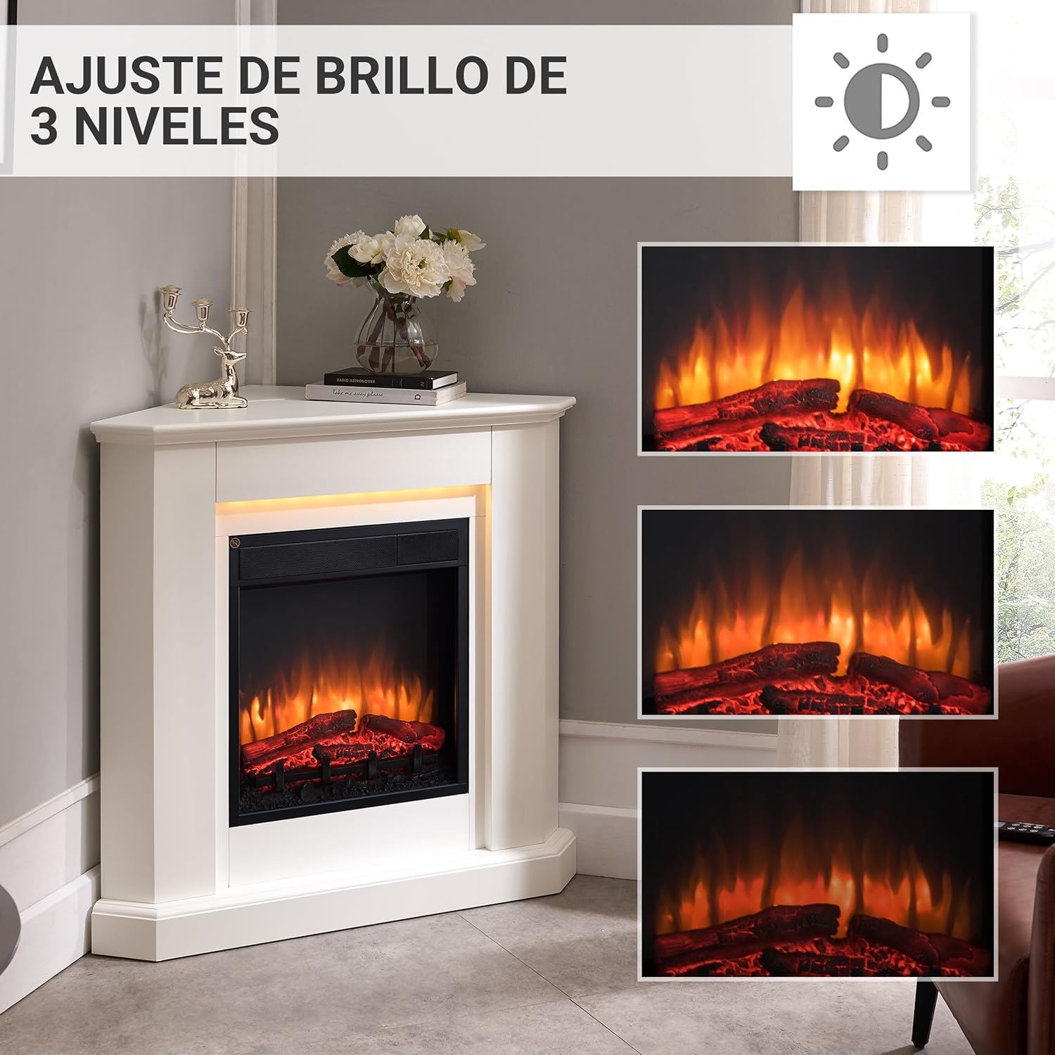 BALDERIA- Chimenea Eléctrica Esquinera